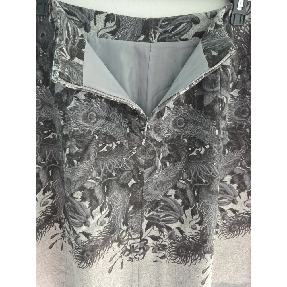 Talbots Wool Blend‎ Skirt Womens 12 Peacock Floral Lined A-Line